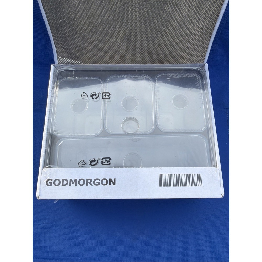 IKEA GODMORGON AND Plastic Boxes with Lids Set of 5 Boxes 9 ½ x 7 ¾ x 4" Sealed